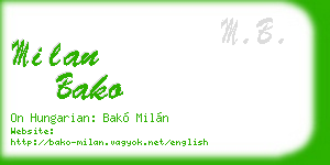 milan bako business card